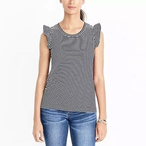 BRAND NEW J CREW FACTORY STRIPED RUFFLE TANK TOP